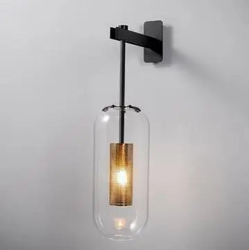 Afralia™ Gold Glass Wall Lamp: Post-modern E14 Industrial Sconce for Home Decor