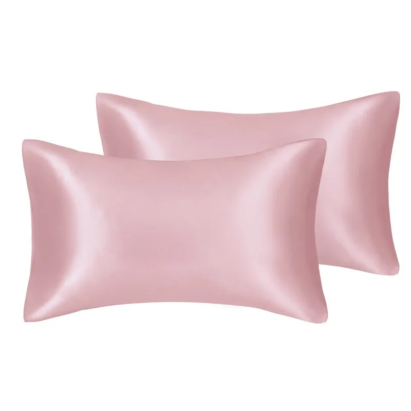 Afralia™ Satin Skin Care Pillowcase: High Quality, Solid Colors, Queen/Full Size