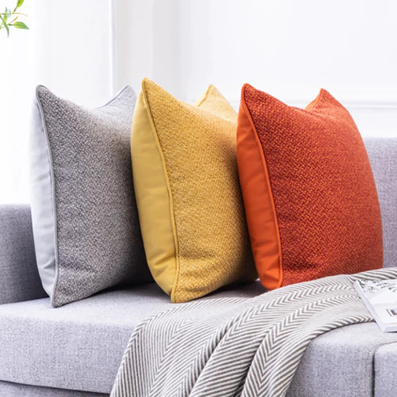 Afralia™ Nordic Solid Cotton Linen Crochet Cushion Cover - Luxe Decor for Sofa