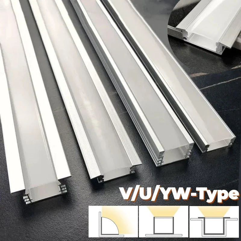 Afralia™ LED Aluminum Profiles Corner Channel with Transparent/Milky Diffuser for Strip Lights