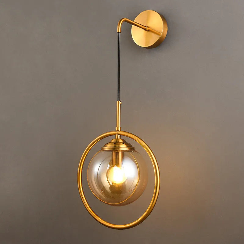 Afralia™ Glass Ball LED Wall Lamp: Nordic Modern Bathroom Mirror Sconce, Retro Decor Lighting