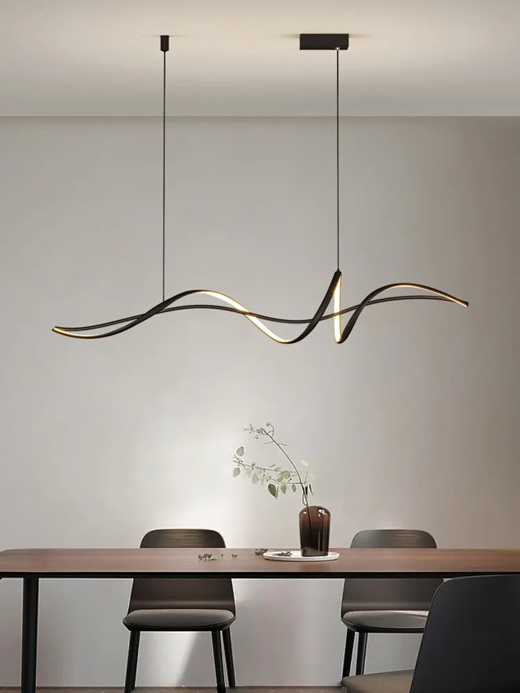 Afralia™ Nordic Style Chandelier Modern Dining Room Strip Lamps