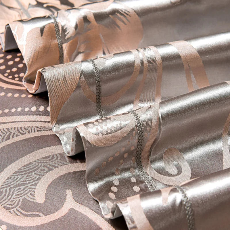 Afralia™ Satin Jacquard Bedding Set | 4Pcs Double Size Bedclothes