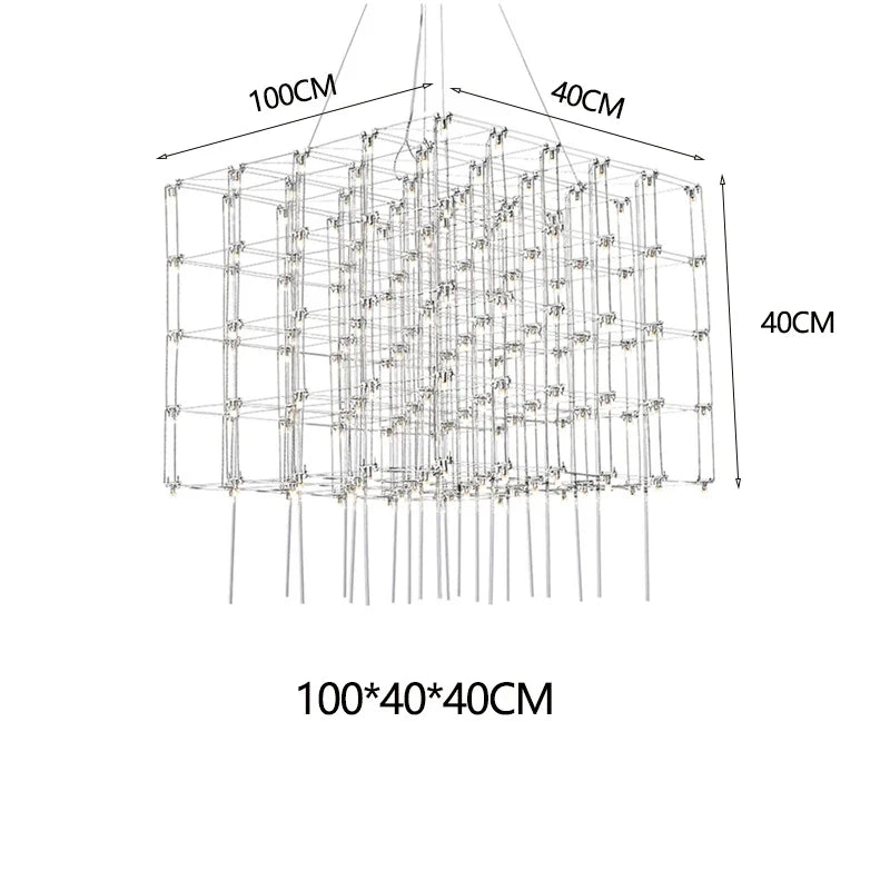 Afralia™ Sky Starlight Cube Chandelier for Living Room, Restaurant, Hotel Lobby, Bar, and Sales Department