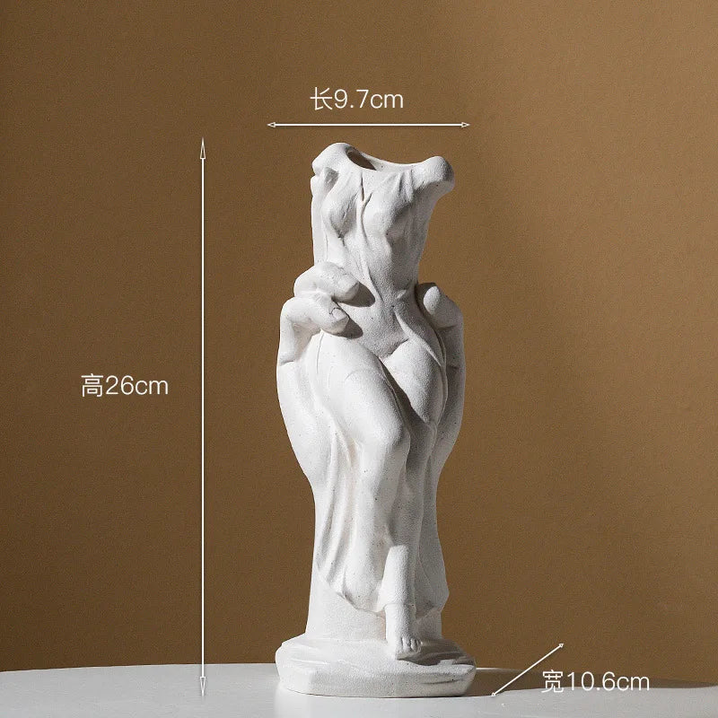 Afralia™ Venus Hand Ceramic Vase Nude Art Decor Ornament Palm Home Decoration