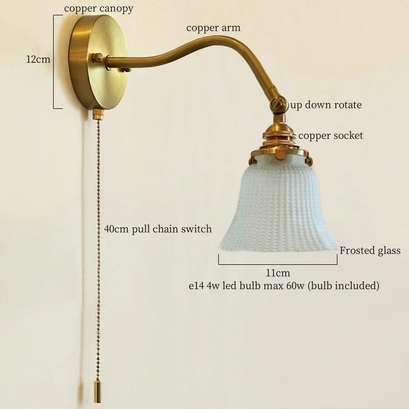 Afralia™ Glass LED Wall Light for Living Room Stair Loft Bathroom Mirror Bedside