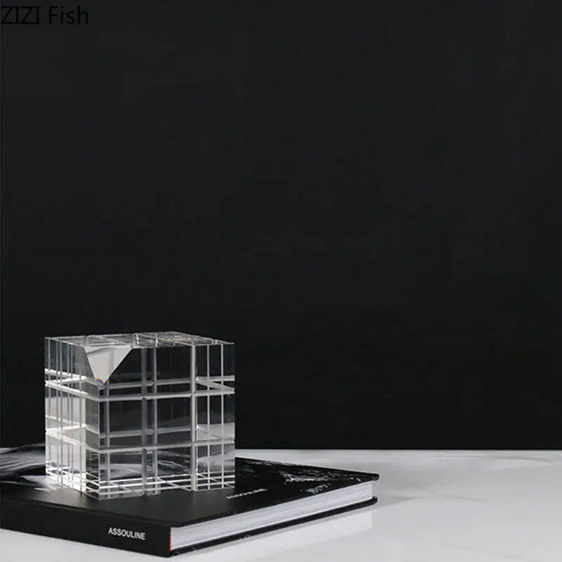Afralia™ Crystal Magic Cube Desk Ornament Sculpture DecorationCrafts
