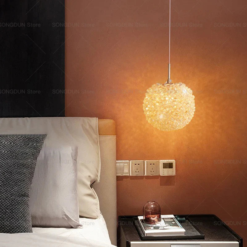 Afralia™ Crystal Round Room Chandelier - Elegant & Romantic Lighting for Modern Bedside Décor