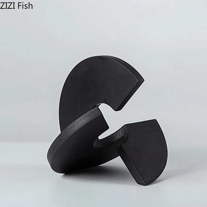 Afralia™ Modern Semicircle Geometry Resin Sculpture Desk Ornament Aesthetic Room Decor