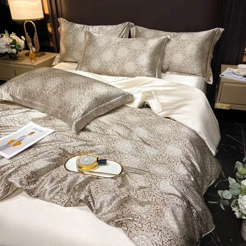 Afralia™ Soft Silk Printed Bedding Sets for Luxurious Bedroom Decor
