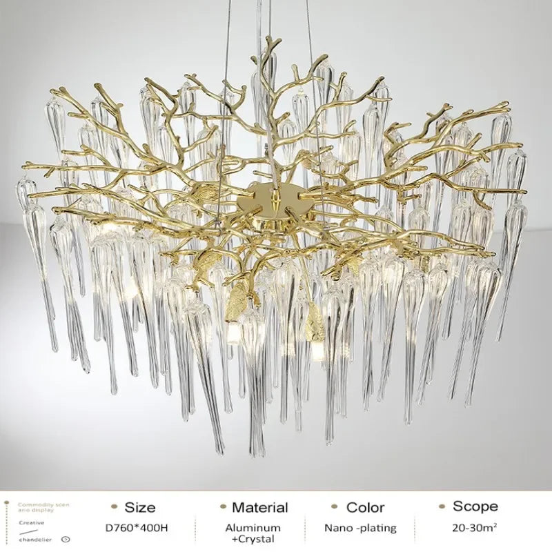 Afralia™ Modern Luxury Gold Crystal Chandelier for Living Room, Dining Room, Bedroom