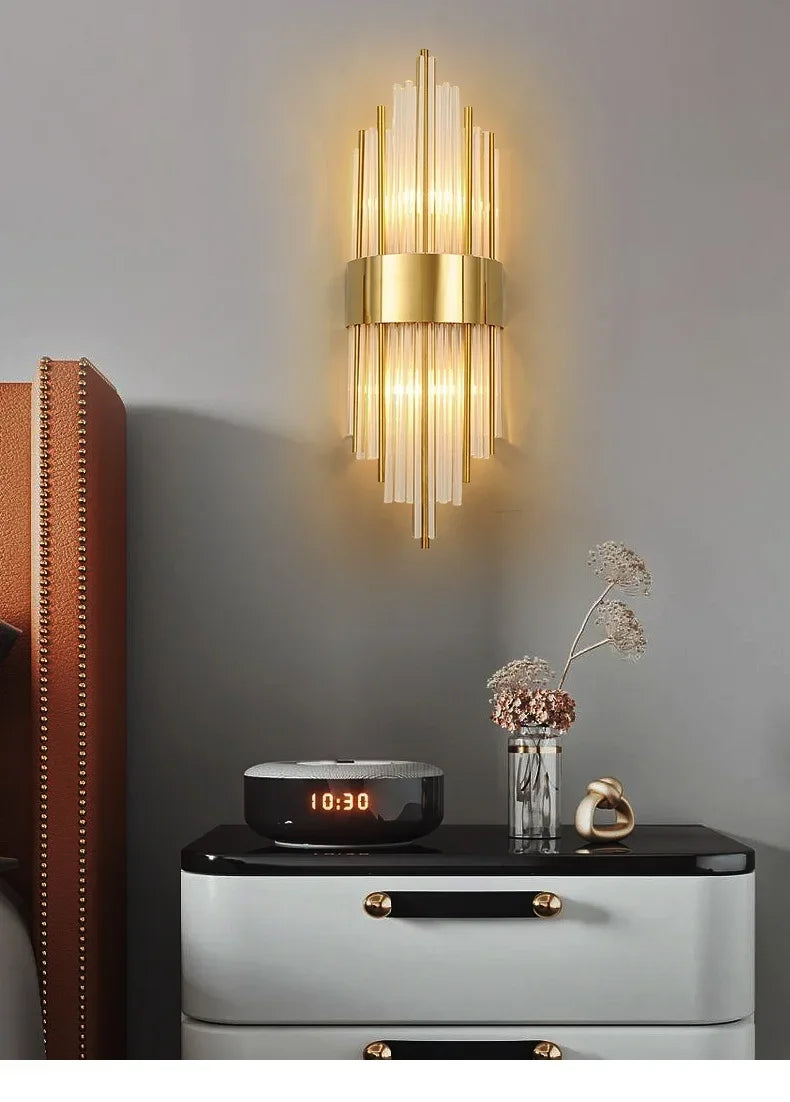 Afralia™ Crystal LED Wall Light Modern Indoor Lighting for Living Room & Aisle