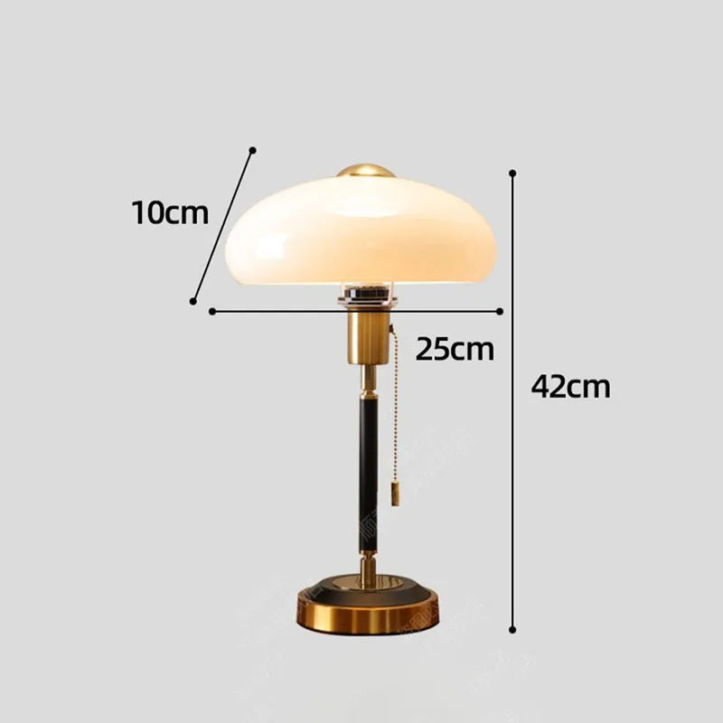 Afralia™ Cream Glass Mushroom Table Lamp for Warmly Lit Romantic Ambiance