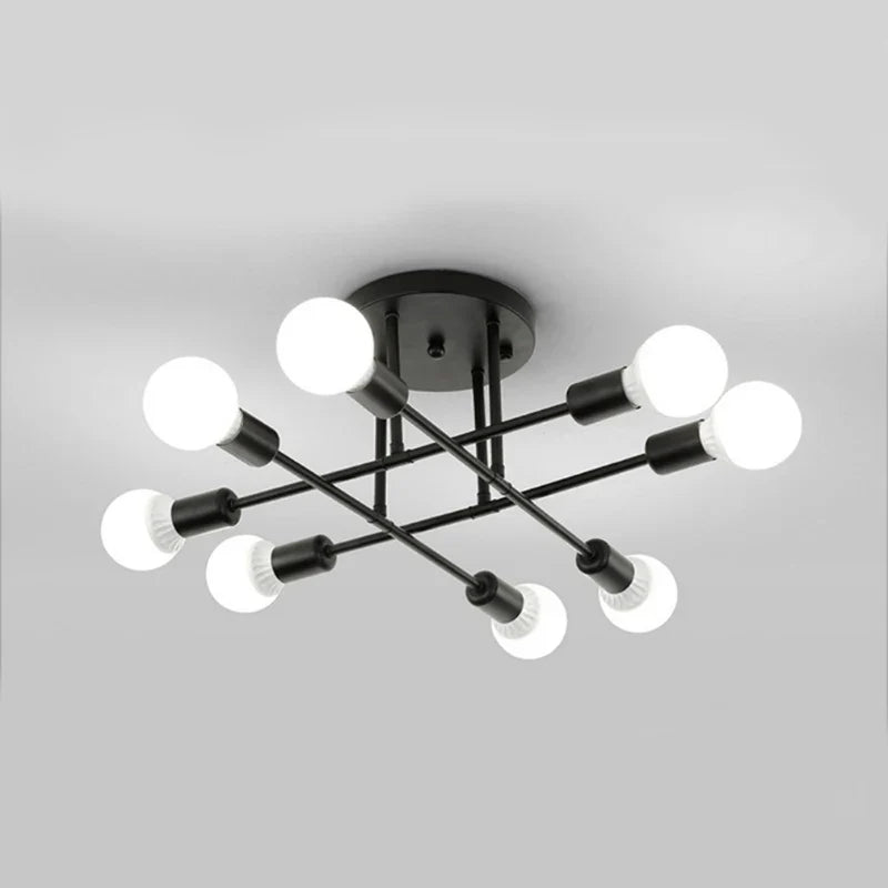 Afralia™ Nordic Wrought Iron Ceiling Lamp - Modern Minimalist Industrial Living Room Bedroom Light