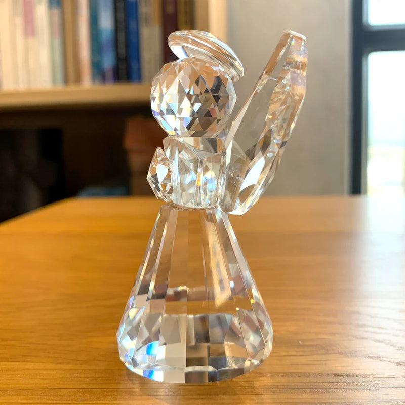 Crystal Angel Glass Figurine Paperweight by Afralia™ - Collectible Home Decor & Gift