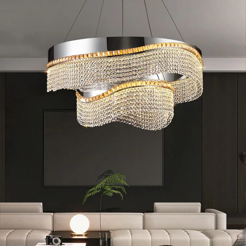 Afralia™ Nordic Crystal LED Pendant Lamp for Luxury Interior Lighting
