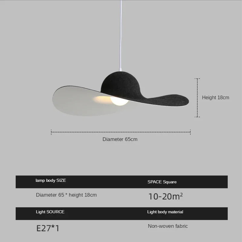 Afralia™ Minimalist Hat Pendant Lamp for Dining Bedroom Living Room Cafe Décor