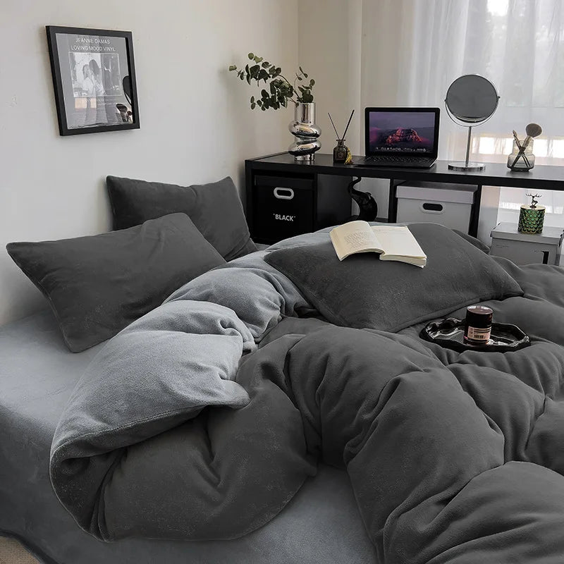 Afralia™ Milk Velvet Duvet Cover: Double-Sided Flannel, Warm & Skin-Friendly Comforter Cover