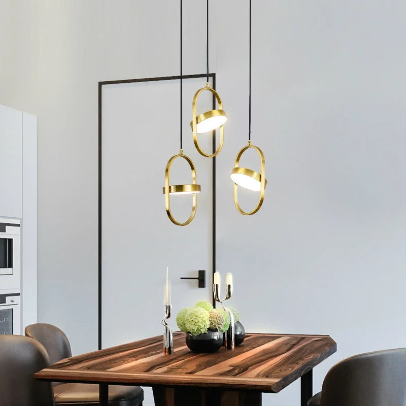 Afralia™ Modern Gold Pendant Lights Fixture for Bedroom Kitchen Dining Room Lighting