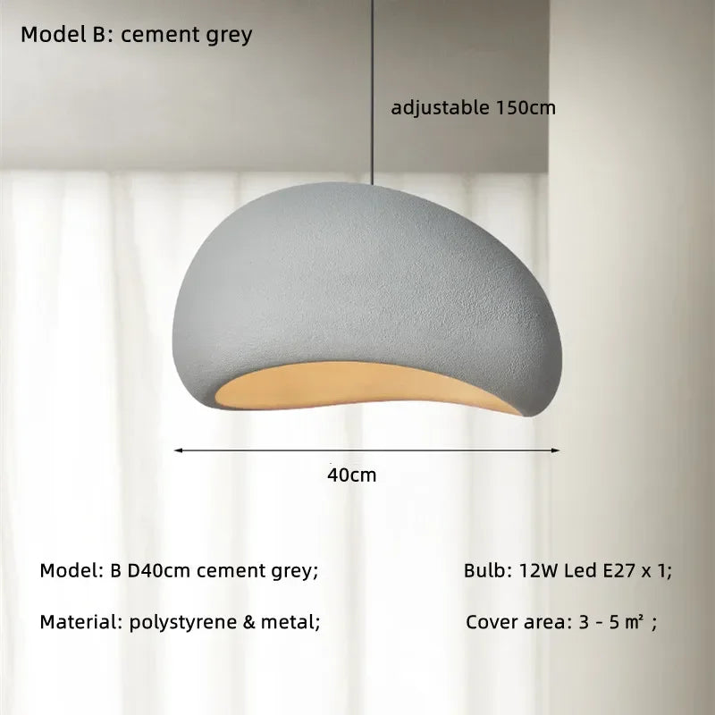 Afralia™ Nordic Wabi Sabi E27 LED Pendant Light for Minimalist Loft Ambiance