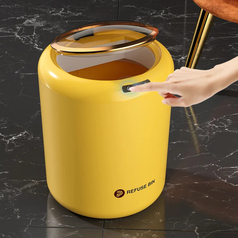 Afralia™ Smart Induction Trash Can Electric Dustbin for Kitchen & Bathroom Garbage