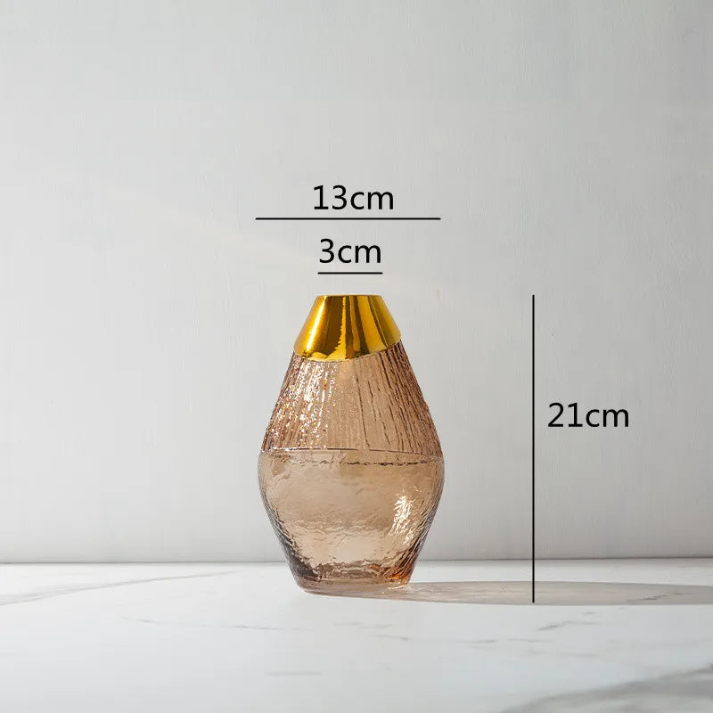 Afralia™ Transparent Irregular Glass Flower Vase for Home Decoration