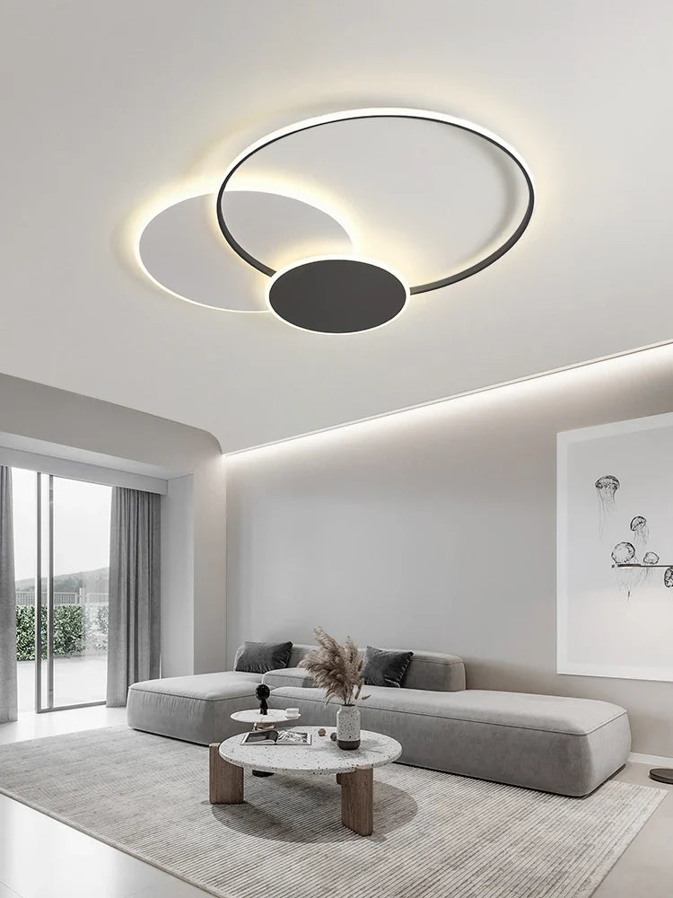 Afralia™ Circles LED Ceiling Lights Modern Minimalism Dimmable Bedroom Lamp Fixtures