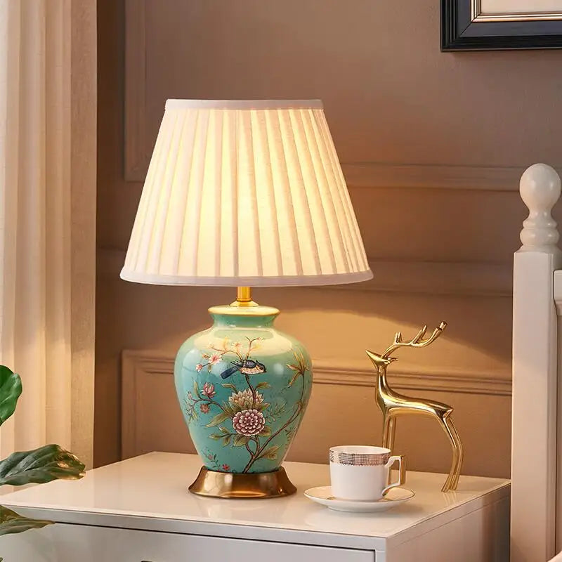 Afralia™ Retro Style Ceramic Table Lamp for Bedroom Living Room Study