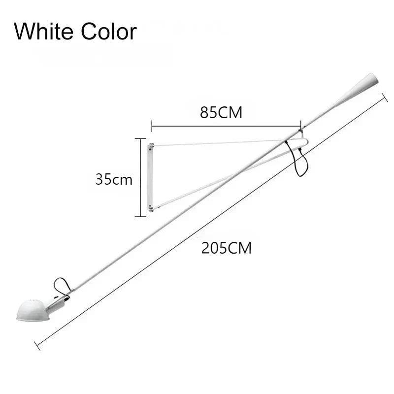 Afralia™ Rizzatto Art Scottish Adjustable LED Wall Lamp White Bedroom Decor