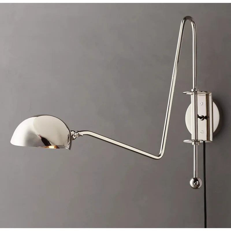 Afralia™ Black/Gold Lustre Copper Swing Arm Wall Lamp for Modern Living Spaces