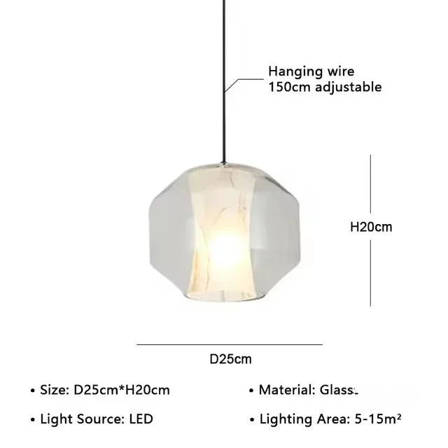 Afralia™ Glass Chandelier Ceiling Pendant Lamp for Living Dining Bedroom