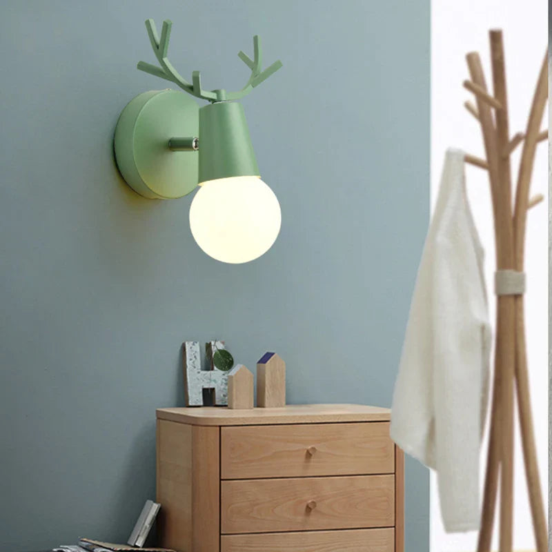 Afralia™ Deer Head LED Wall Lamp, Modern Minimalist Bedroom Lighting in 7 Colors