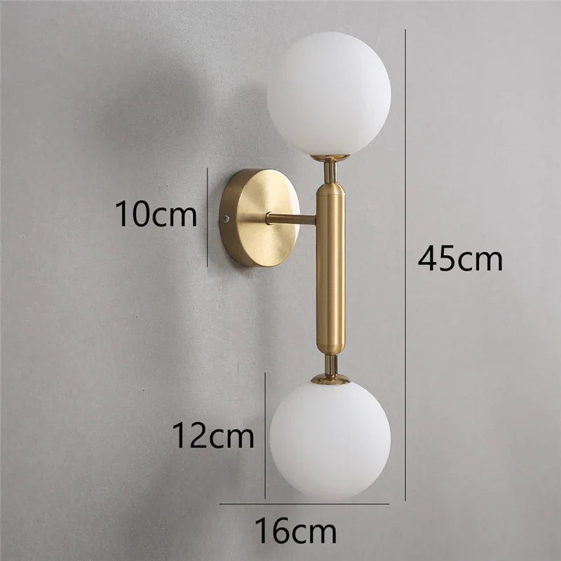 Afralia™ Glass Ball Wall Lamps: Modern Bedroom & Living Room Lighting Fixtures