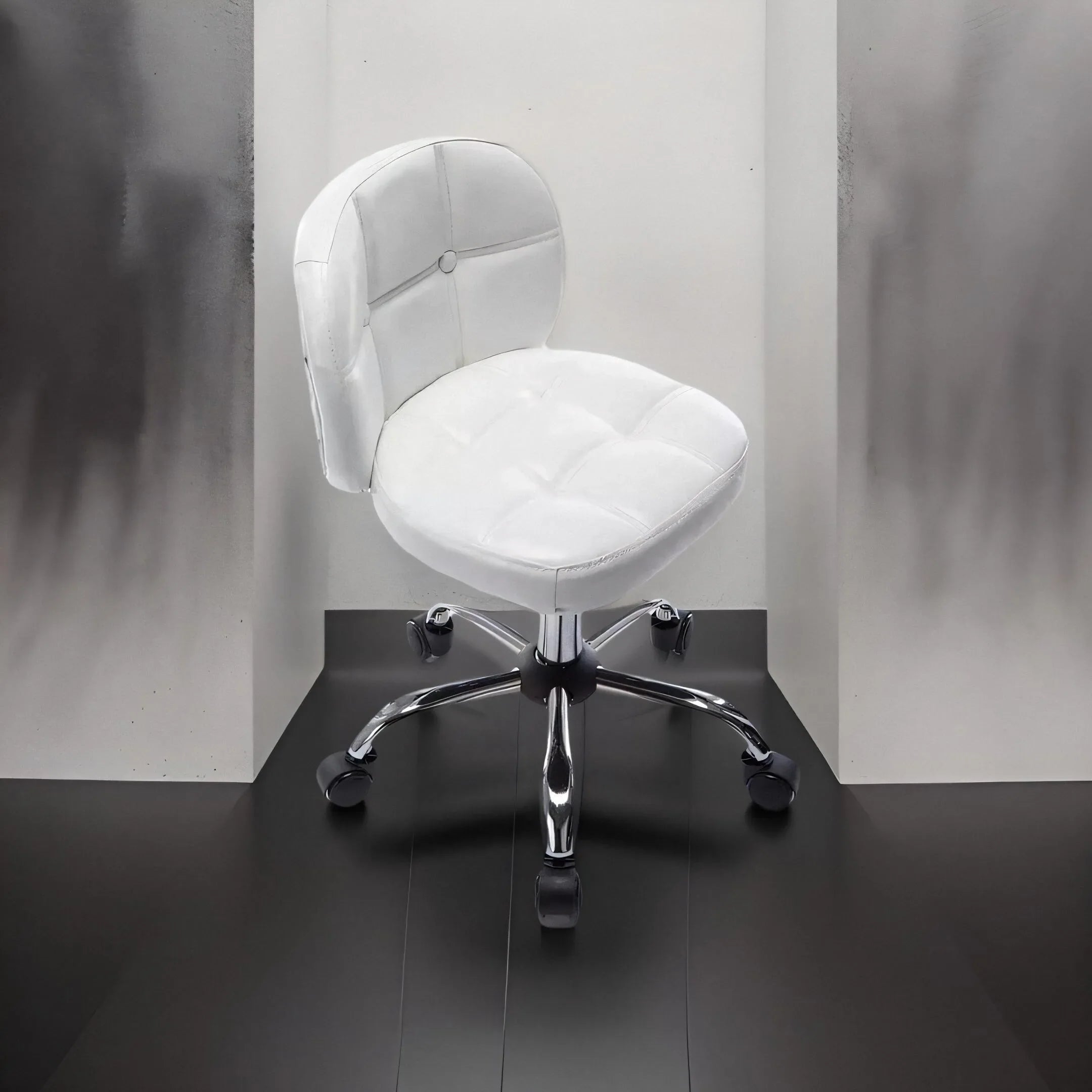 Afralia™ Velvet Office Stool Swivel Computer Chair, Adjustable Height, Low Backrest, Rolling Rocker