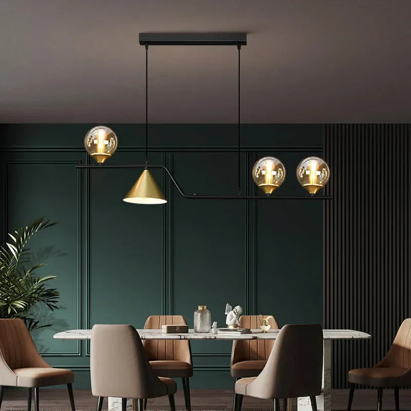 Afralia™ Glass Pendant Chandelier Nordic Ceiling Hanging Lamp - Kitchen Island Suspension Light