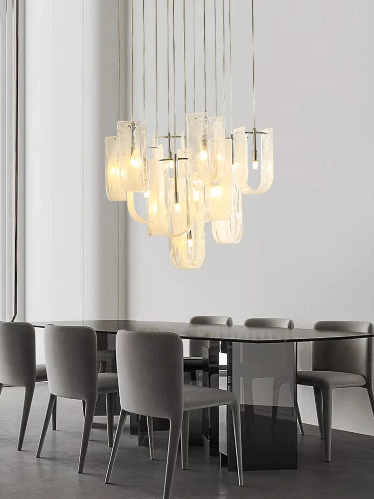 Afralia™ Mist Glass Chandelier: Modern Lighting for Living Room, Dining Table & Interior Ornament