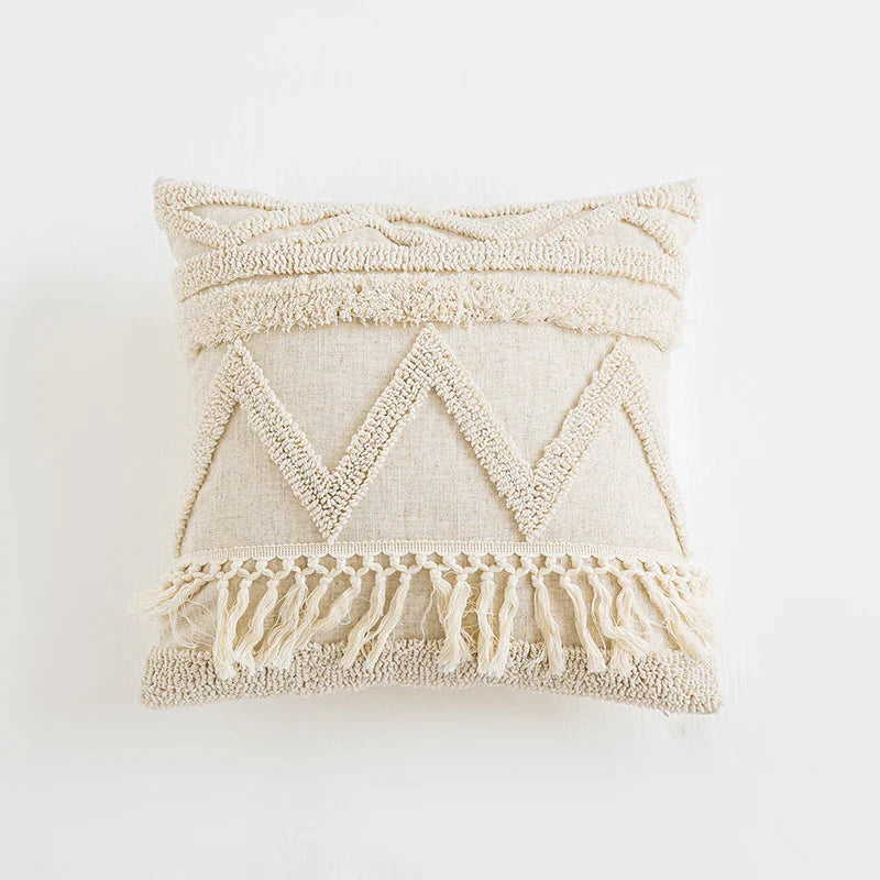 Afralia™ Tassels Tufted Pillow Cover for Home Decoration Living Room Bedroom Sofa