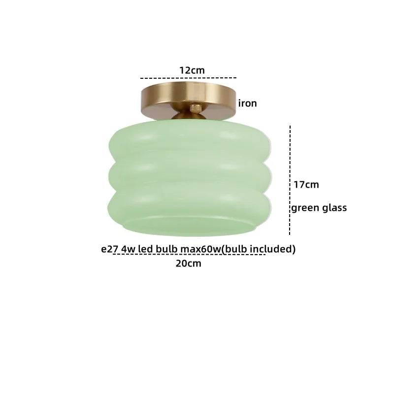 Afralia™ Creamy Glass Iron LED Ceiling Light - Modern Indoor Lighting Fixtures