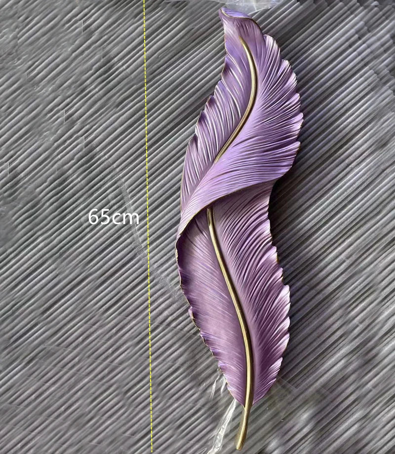 Afralia™ White Feather Resin Wall Lamp for TV Backdrop, Bedroom, Aisle - LED Bedside Light