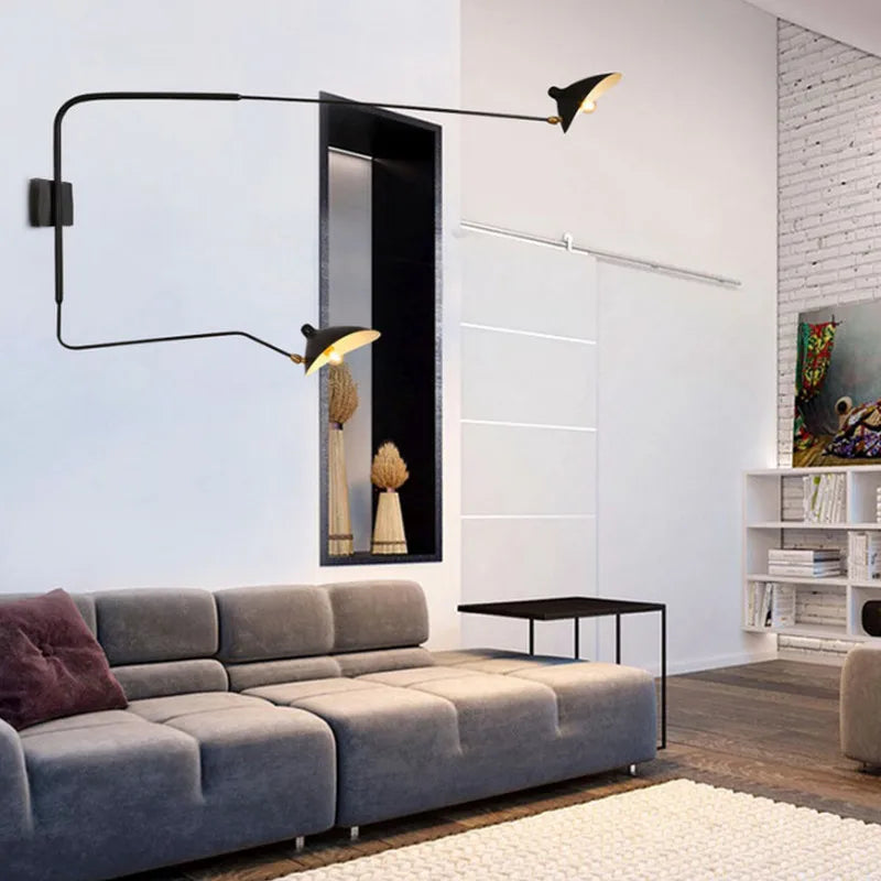Afralia™ Dawn Spider Serge Mouille LED Wall Lamp with Adjustable Swing Arm