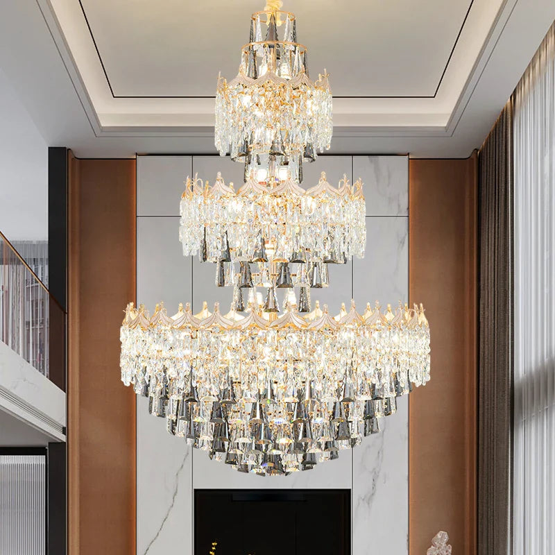 Afralia™ Hollow Crystal Chandelier for Elegant Living Spaces and Luxe Hotel Halls