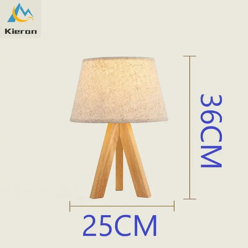 Afralia™ Solid Wood LED Table Lamp for Bedroom Hotel Living Room Decor