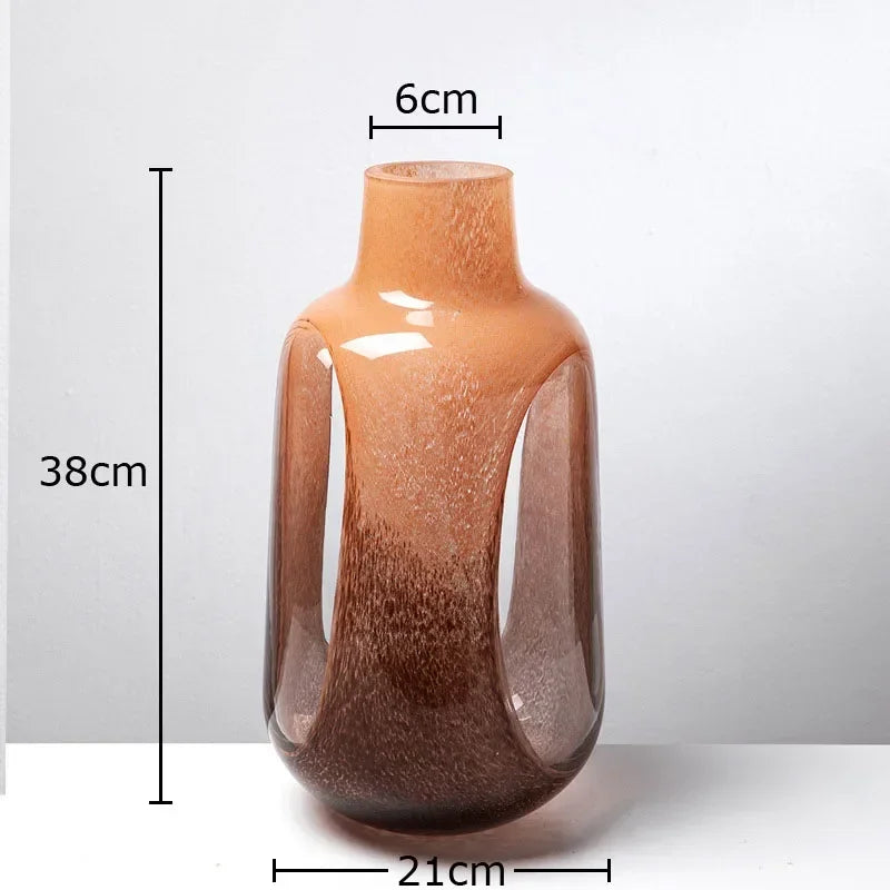 Afralia™ Dual Color Glass Vase for Hydroponics & Floral Arrangement