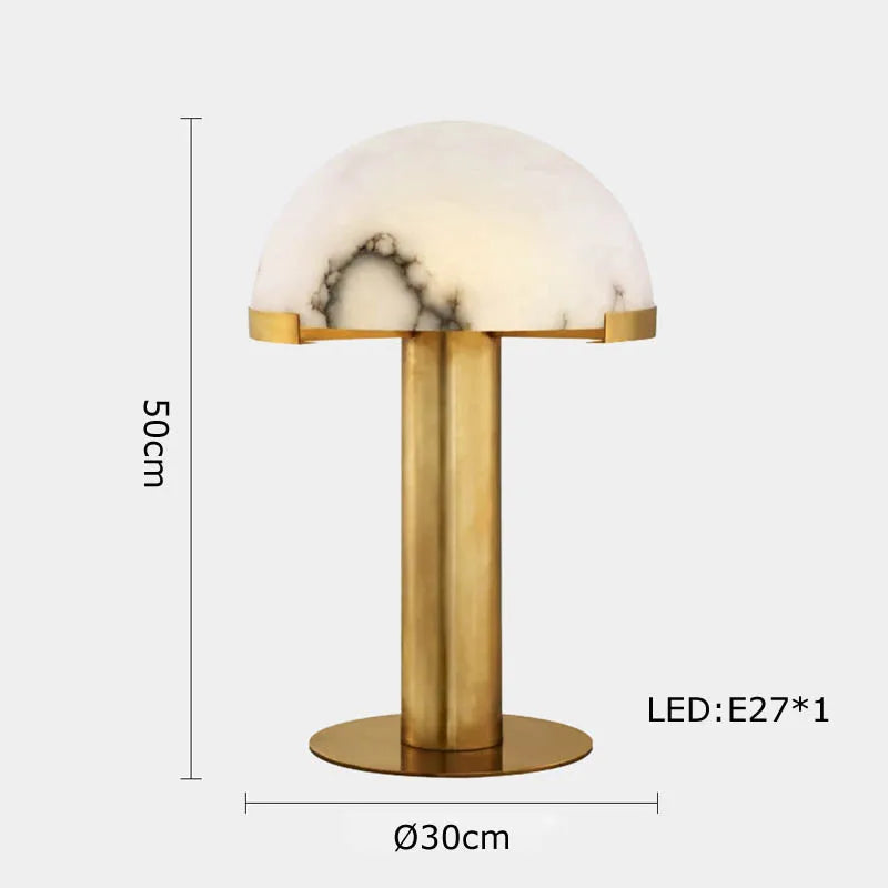 Afralia™ Oriental Marble LED Desk Lamp Classy Home Decor Luxury Textile Table Light.