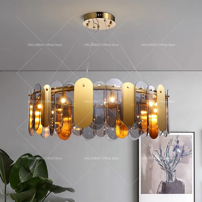 Afralia™ Postmodern Chandelier: LED Living Room Diningroom Bedroom Clothing Store Light