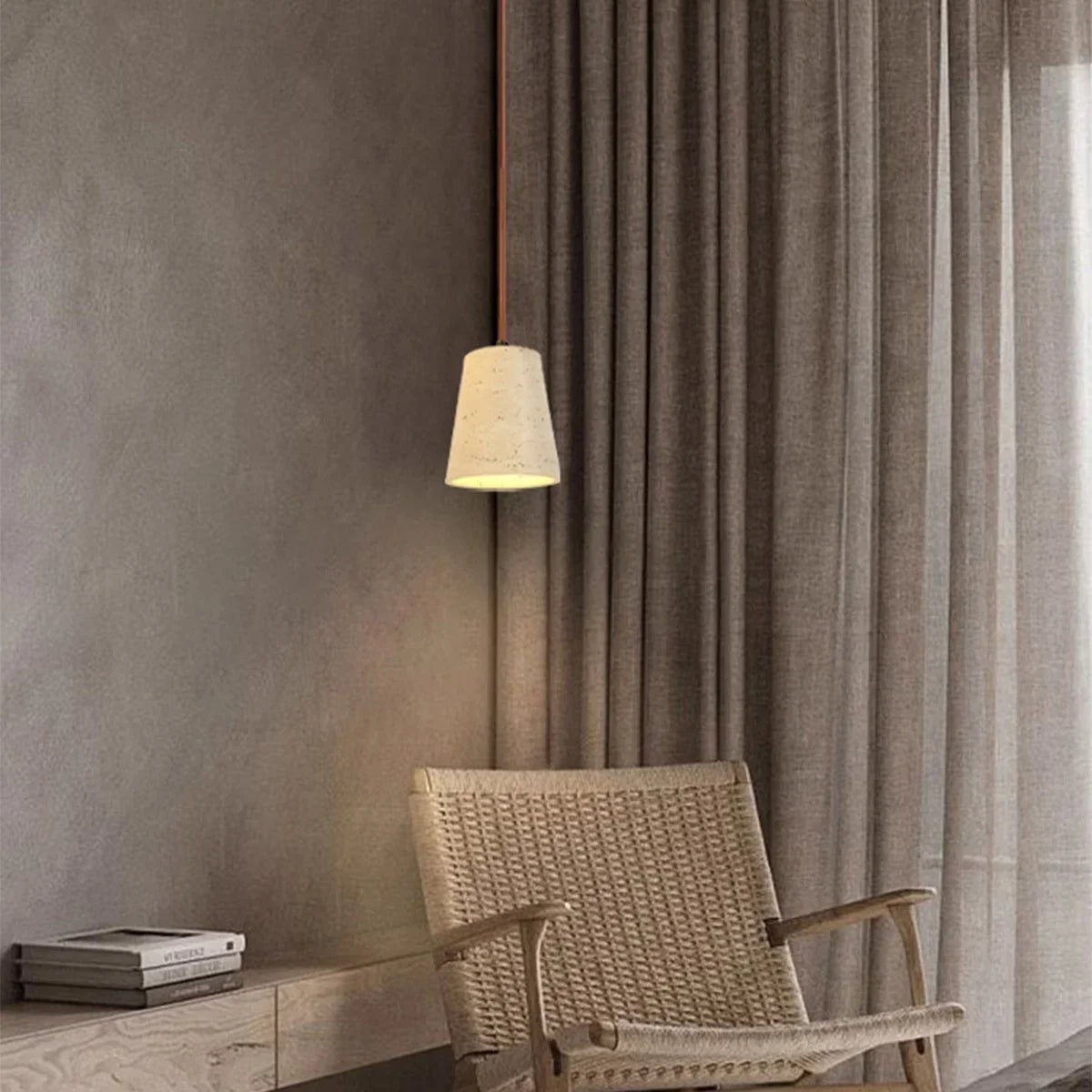 Afralia™ Yellow Travertine Stone LED Pendant Lamp for Dining Living Room