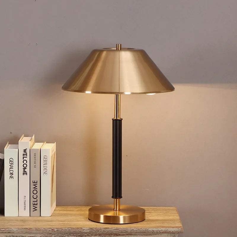 Afralia™ Copper Table Lamp with LED Bulb, Stylish Desk Light for Bedroom & Living Room
