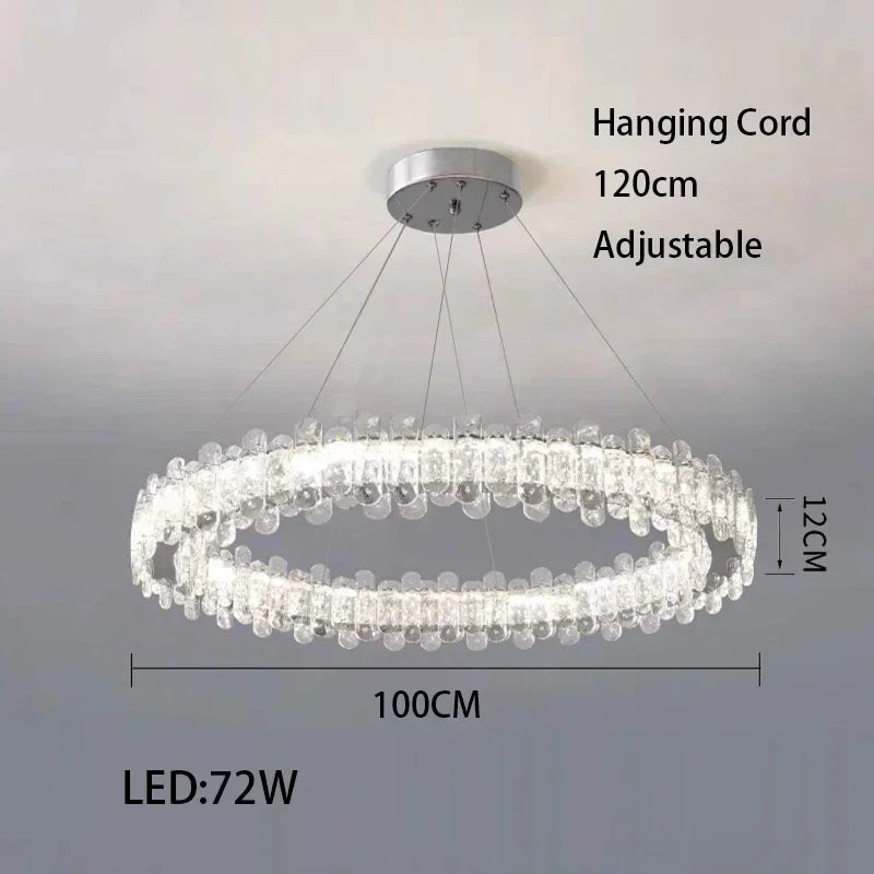 Afralia™ Crystal LED Ceiling Chandelier Rings for Home Decor & Living Room