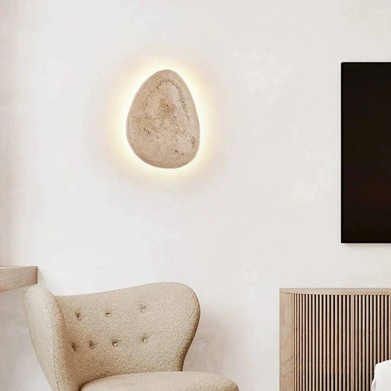 Afralia™ Yellow Cave Stone Pebble Wall Lamp: Warm Lighting for Bedroom and Living Room