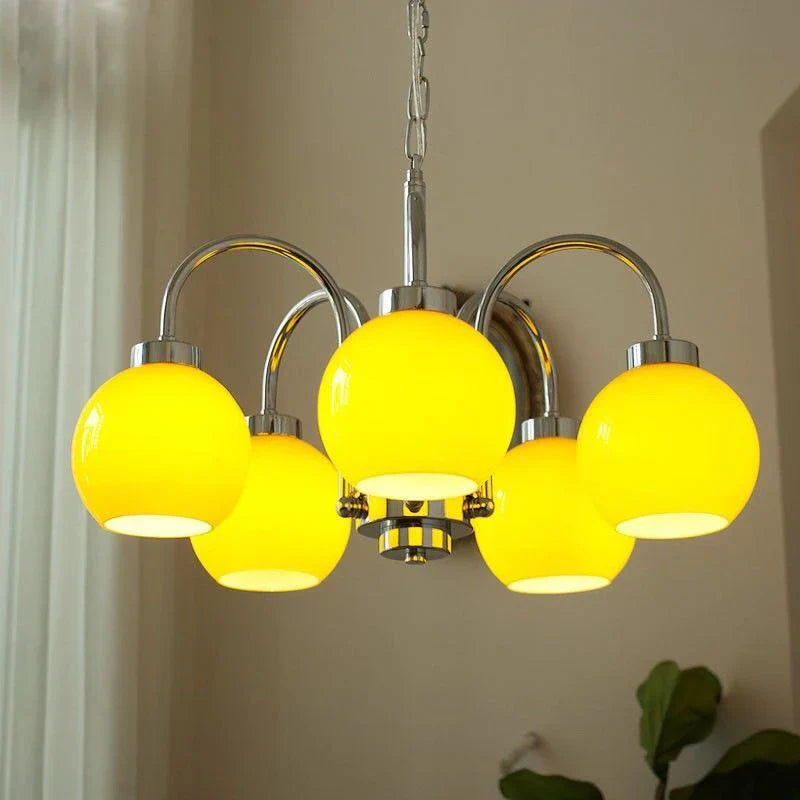 Afralia™ Retro Glass Pendant Chandelier for Living Room, Bedroom, Hotel